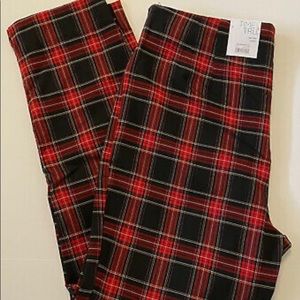 Multicolor Plaid Stretch Skinny Pants Sz 20 NWT